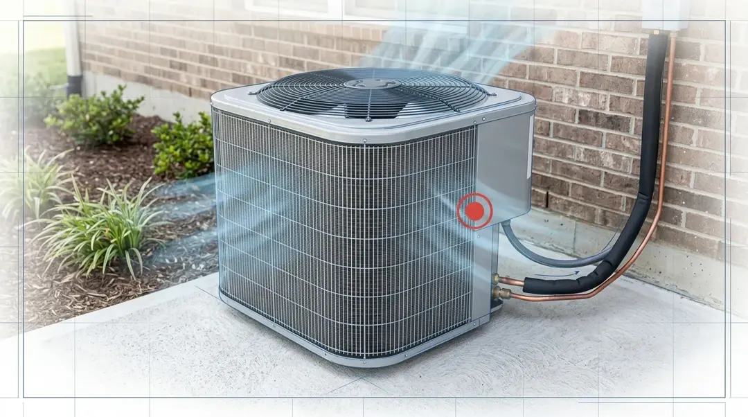 Lincoln HVAC airflow and outdoor unit service illustration