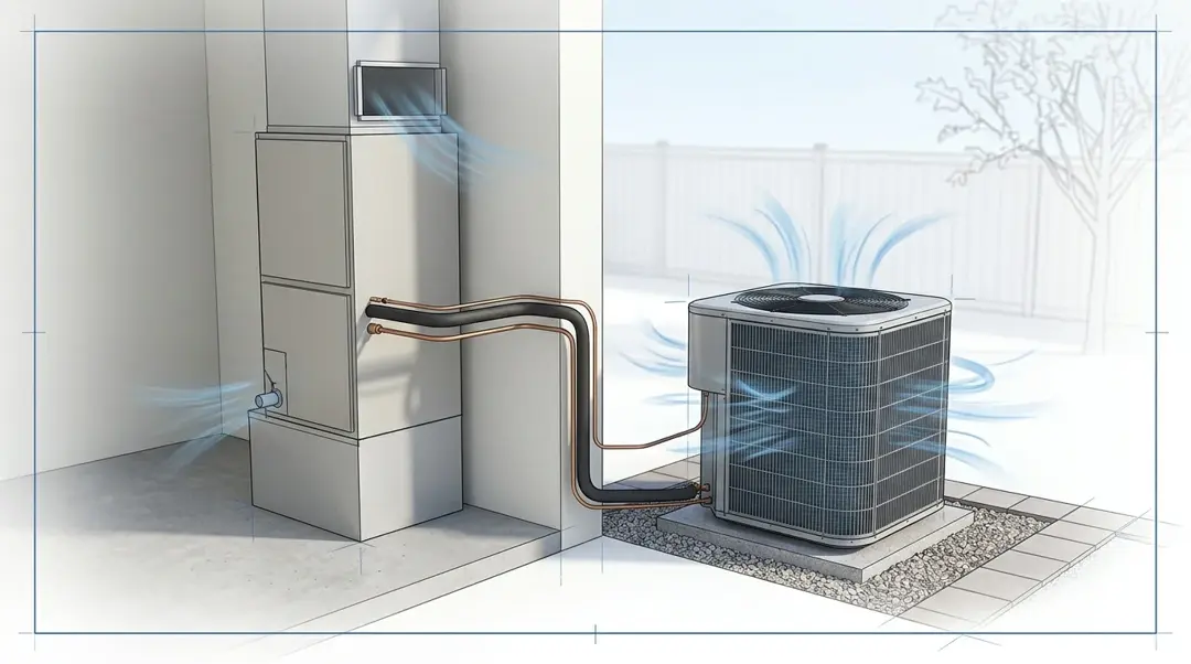 Roseville HVAC airflow and outdoor unit service illustration