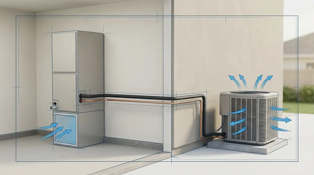 A-CLASS Heating and Air technical team values blueprint visual